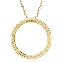 0.25CT Lab Grown Diamond Circle Pendant with Cable Chain