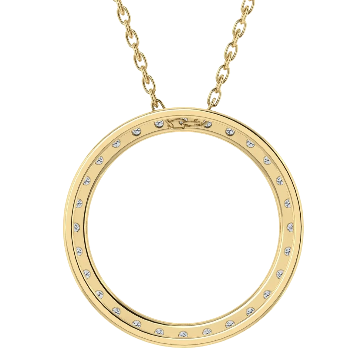 0.25CT Lab Grown Diamond Circle Pendant with Cable Chain