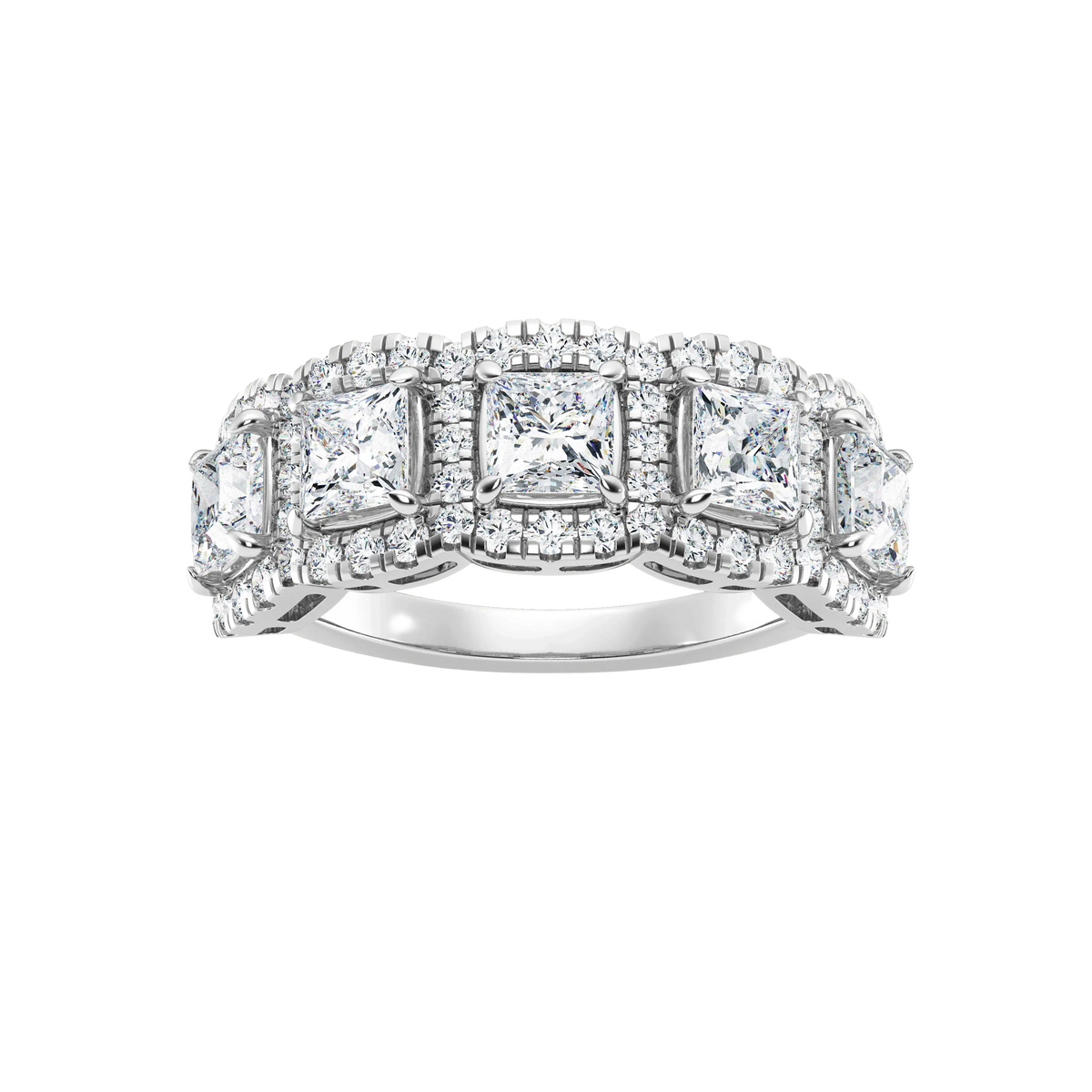 IGI 2.00ct Lab Grown Diamond Princess Cut Band Ring