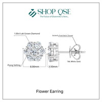1.00ct Lab Grown Diamond Flower Earring