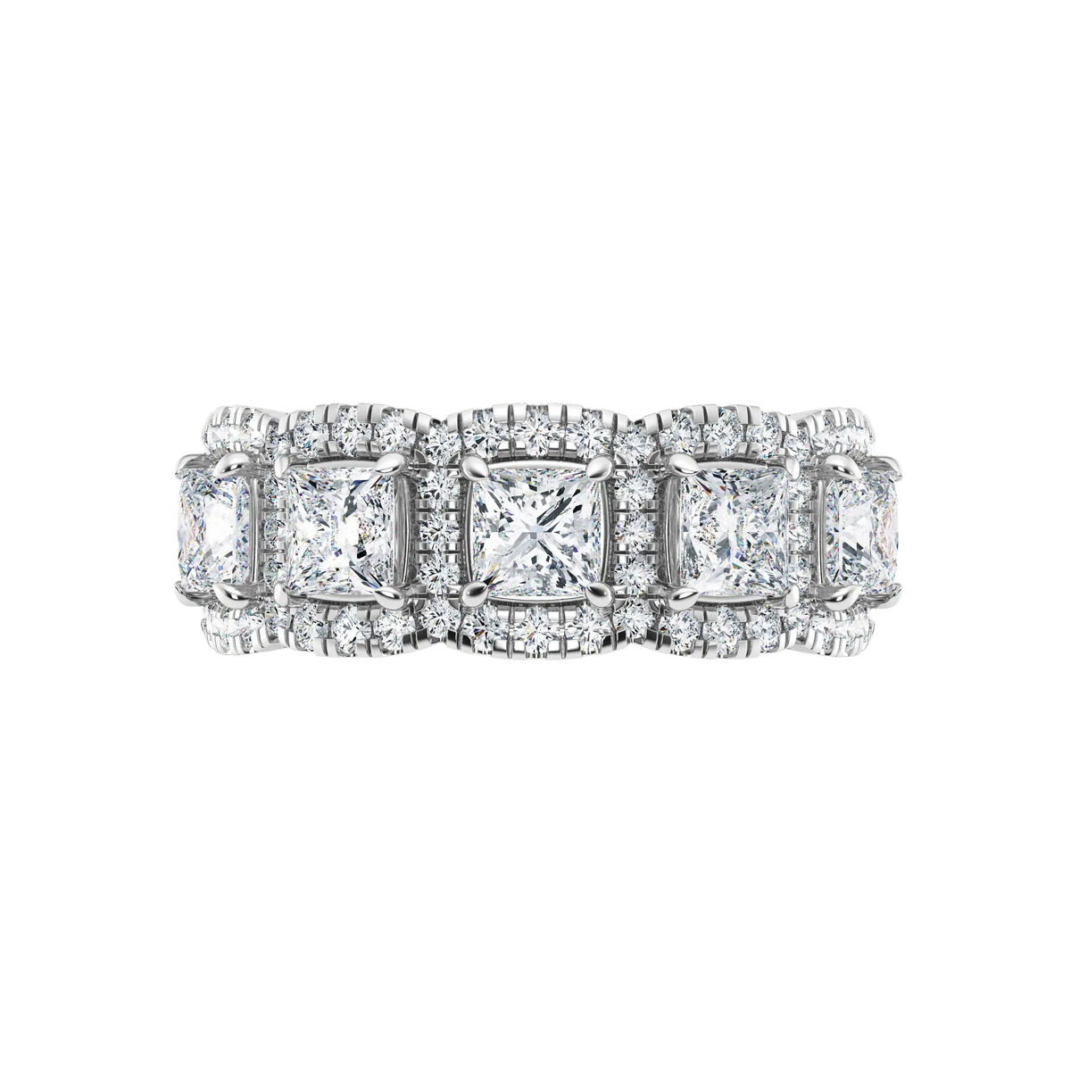 IGI 2.00ct Lab Grown Diamond Princess Cut Band Ring