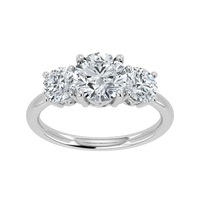 Anillo de trilogía de diamantes cultivados en laboratorio de 2,00 ct