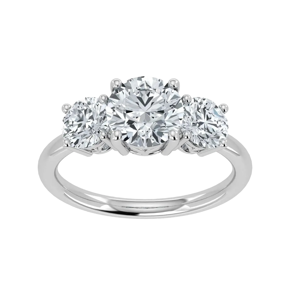 Anillo de trilogía de diamantes cultivados en laboratorio de 2,00 ct
