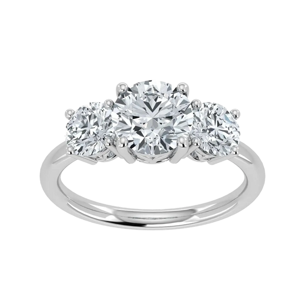 Anillo de trilogía de diamantes cultivados en laboratorio de 1,00 ct