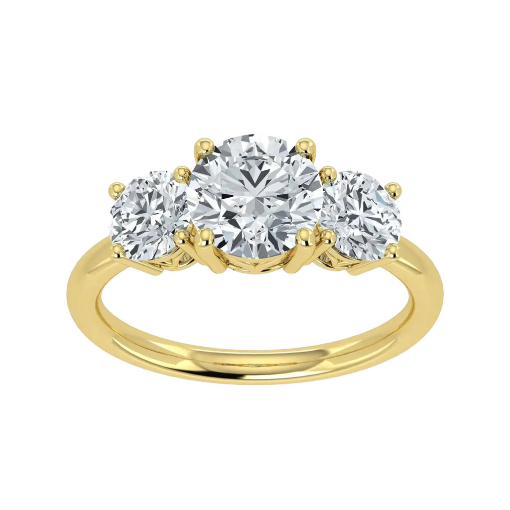 Anillo de trilogía de diamantes cultivados en laboratorio de 2,00 ct