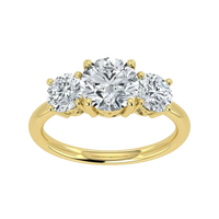 Anillo de trilogía de diamantes cultivados en laboratorio de 2,00 ct