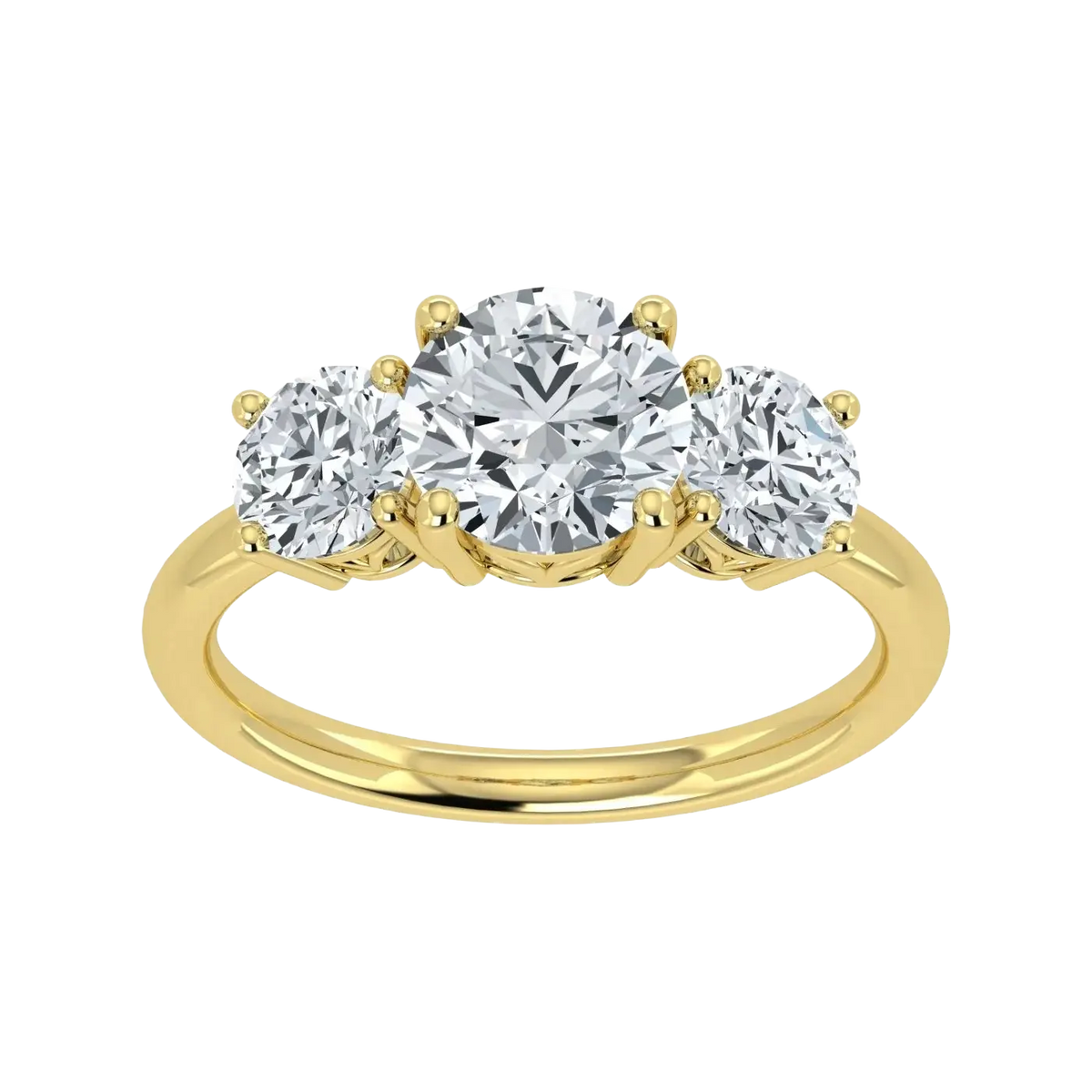 Anillo de trilogía de diamantes cultivados en laboratorio de 2,00 ct