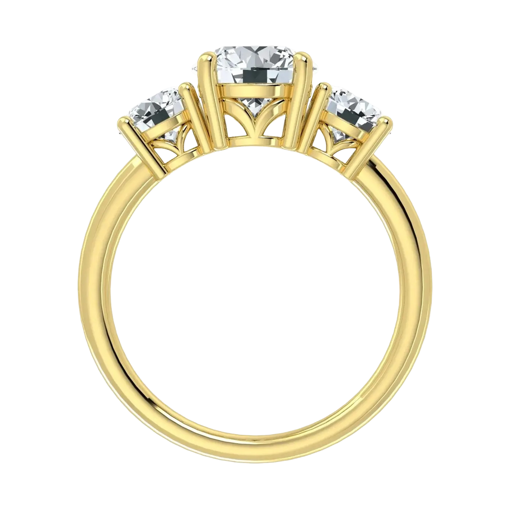 Anillo de trilogía de diamantes cultivados en laboratorio de 2,00 ct