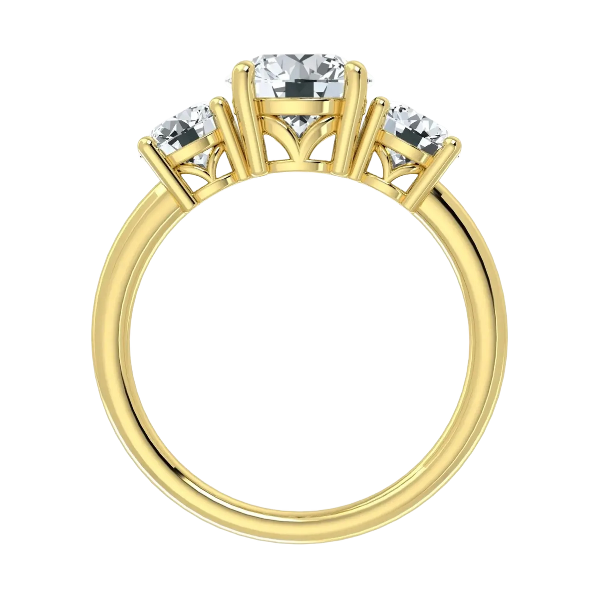 Anillo de trilogía de diamantes cultivados en laboratorio de 2,00 ct