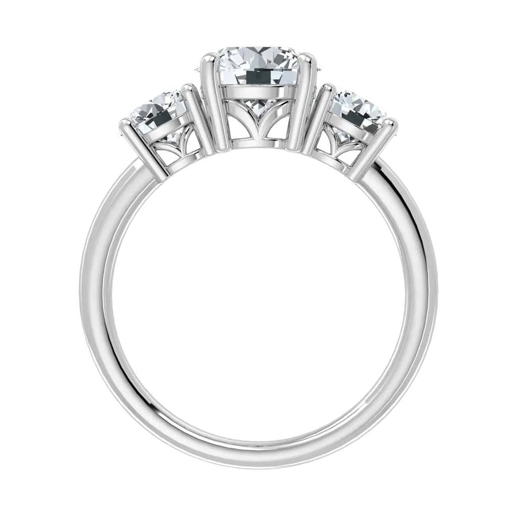 Anillo de trilogía de diamantes cultivados en laboratorio de 2,00 ct