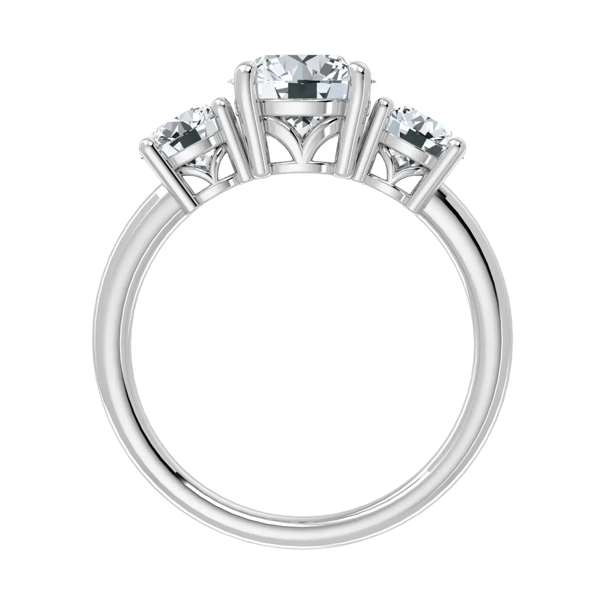 Anillo de trilogía de diamantes cultivados en laboratorio de 2,00 ct