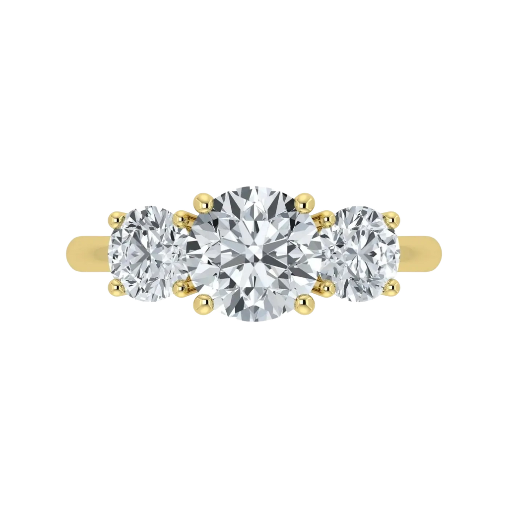 Anillo de trilogía de diamantes cultivados en laboratorio de 2,00 ct