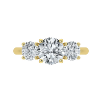 Anillo de trilogía de diamantes cultivados en laboratorio de 2,00 ct