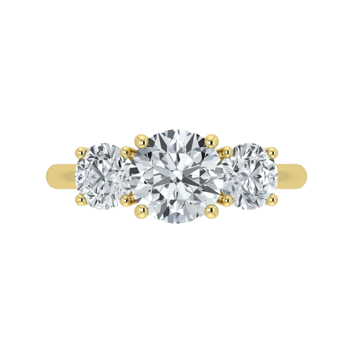 Anillo de trilogía de diamantes cultivados en laboratorio de 2,00 ct