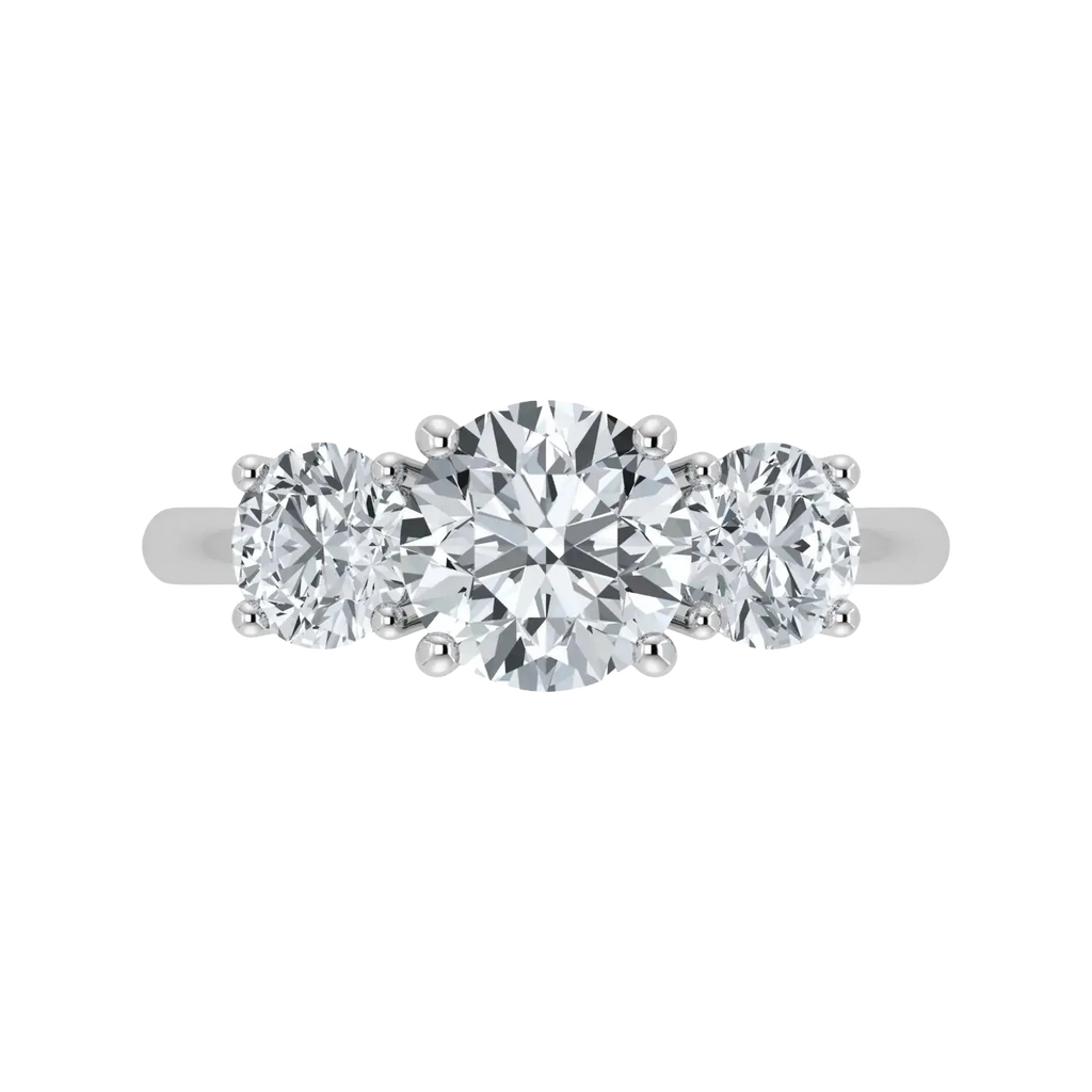 Anillo de trilogía de diamantes cultivados en laboratorio de 2,00 ct