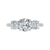 Anillo de trilogía de diamantes cultivados en laboratorio de 2,00 ct