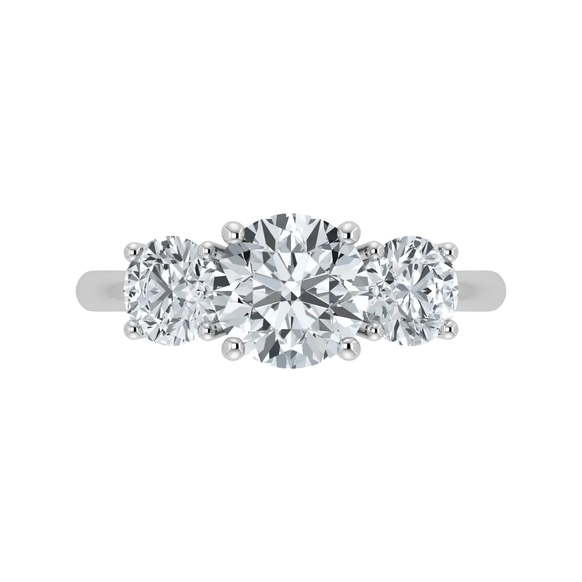 Anillo de trilogía de diamantes cultivados en laboratorio de 2,00 ct