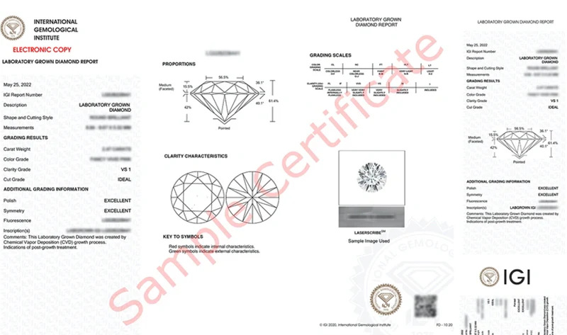 2 Carat Martini 3-Prong Lab Grown Diamond Stud Earrings