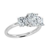 Anillo de trilogía de diamantes cultivados en laboratorio de 2,00 ct