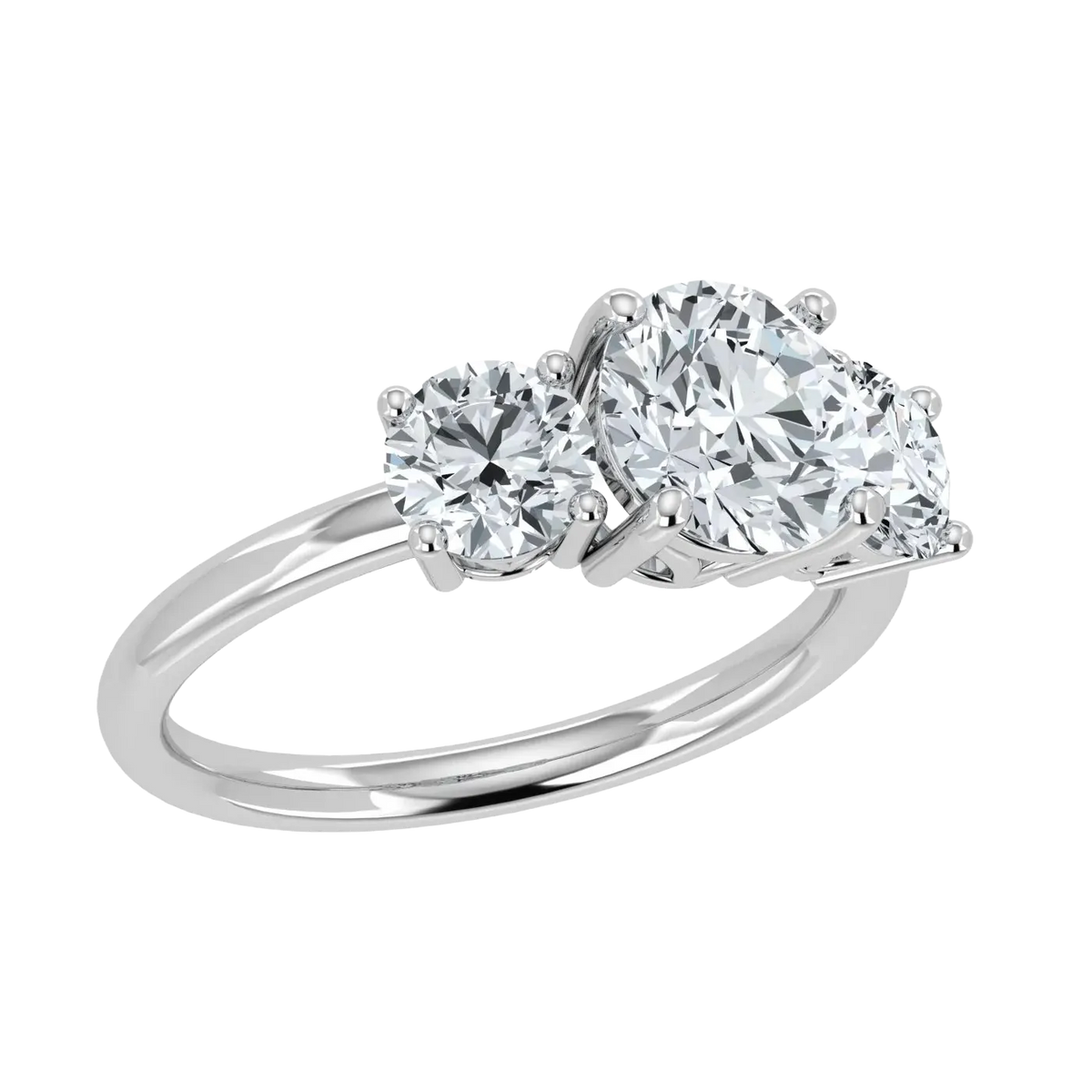 Anillo de trilogía de diamantes cultivados en laboratorio de 2,00 ct