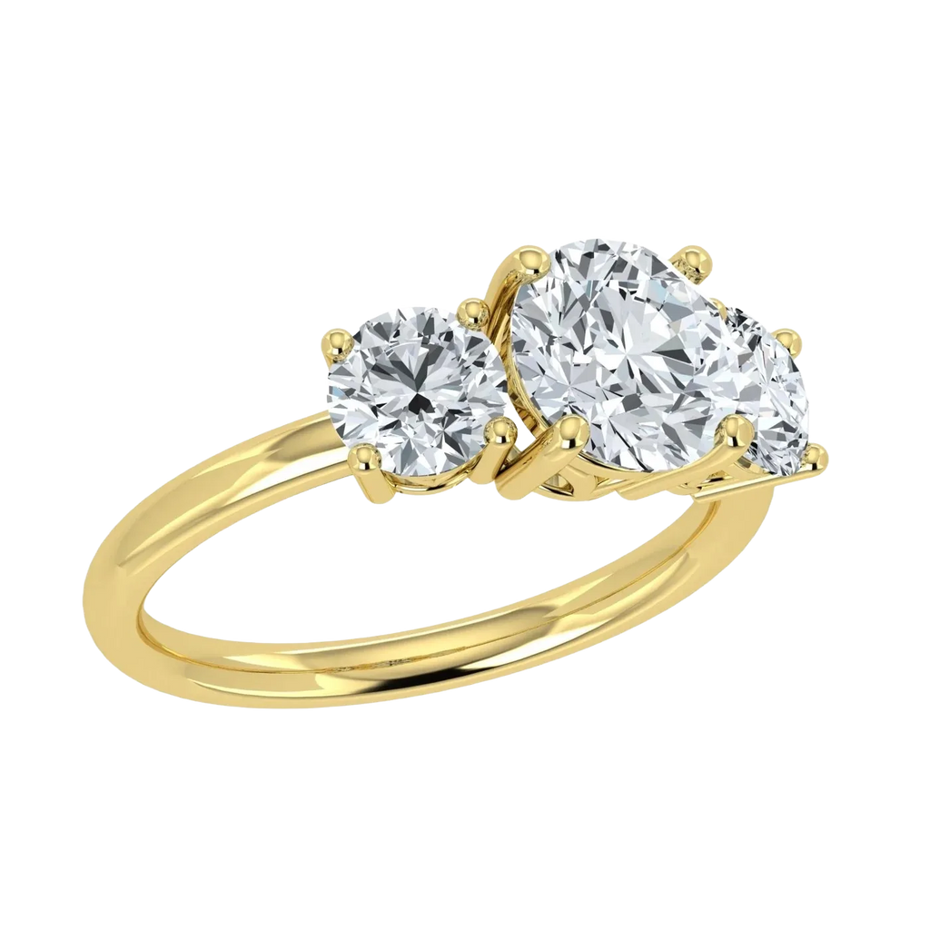 Anillo de trilogía de diamantes cultivados en laboratorio de 2,00 ct