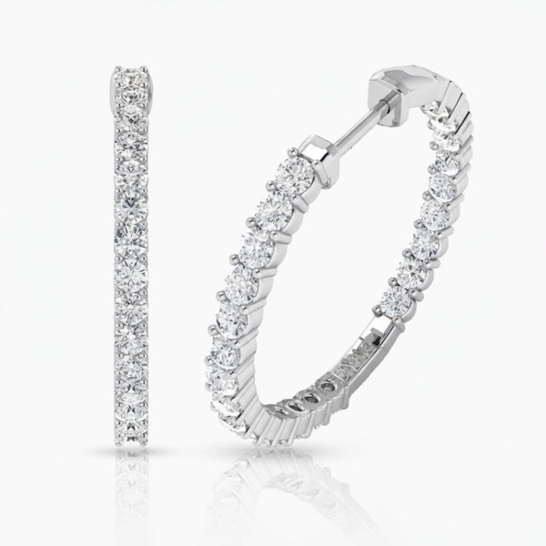 Lab Grown Diamond Inside Out Hoop Earrings (0.50ct-2.00ct)