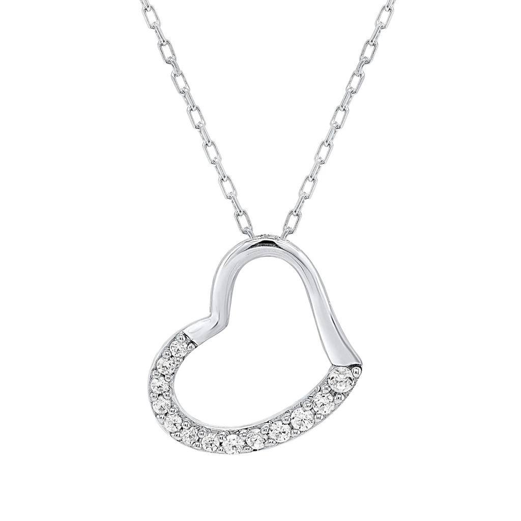 Amor eterno: colgante de 20 pulgadas con forma de corazón de diamante cultivado en laboratorio de 0,10 ct
