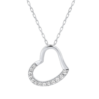 Amor eterno: colgante de 20 pulgadas con forma de corazón de diamante cultivado en laboratorio de 0,10 ct