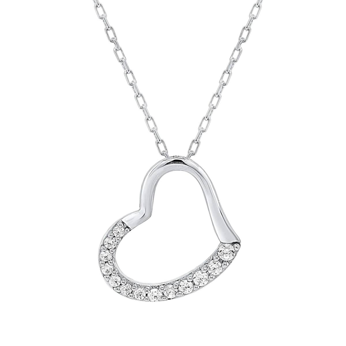 Eternal Love: 0.10ct Lab Grown Diamond Heart Shaped  20 Inch Pendant