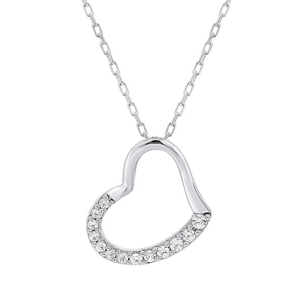 Amor eterno: colgante de 20 pulgadas con forma de corazón de diamante cultivado en laboratorio de 0,10 ct