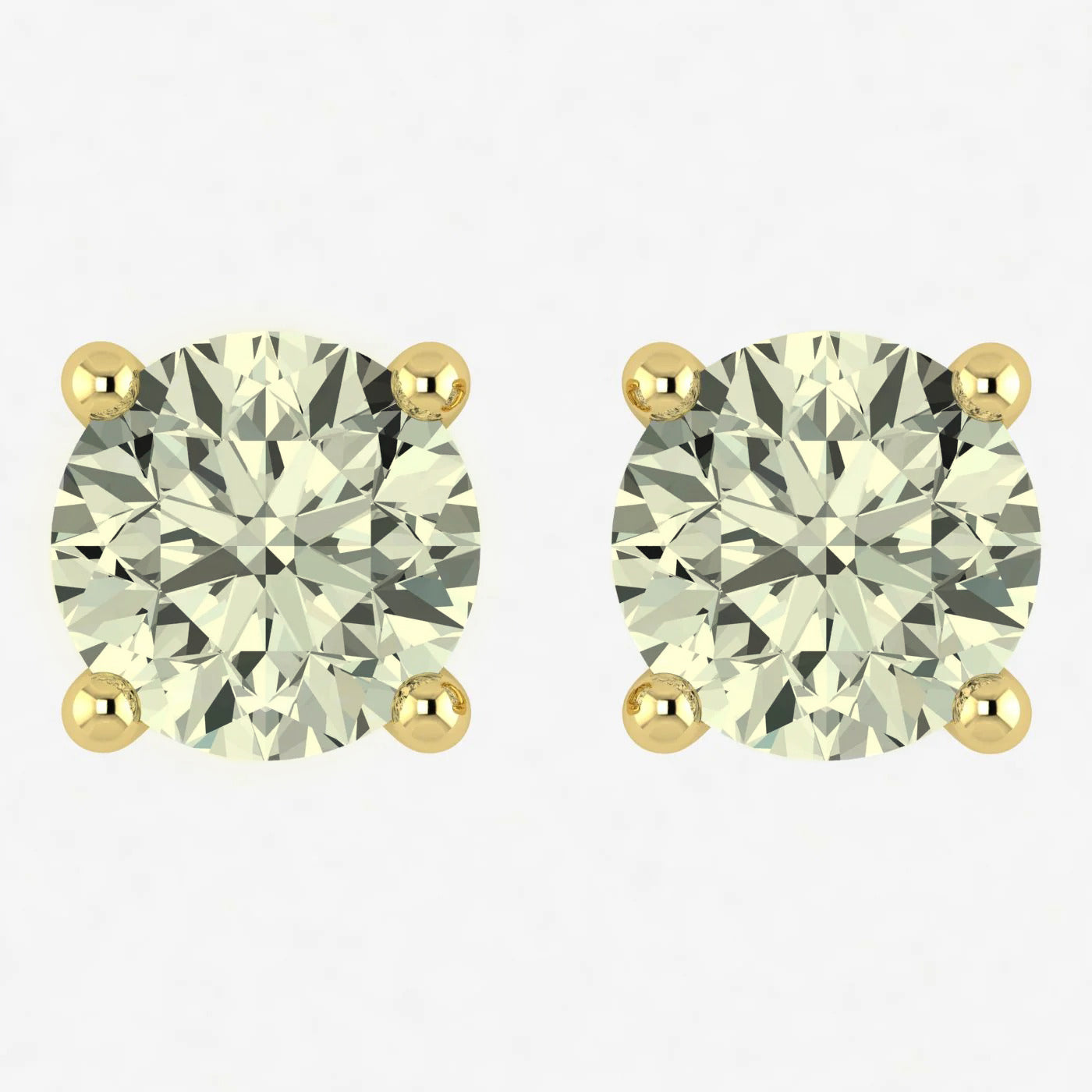 IGI 1 CT Yellow Lab Grown Diamond Earrings 14k Gold