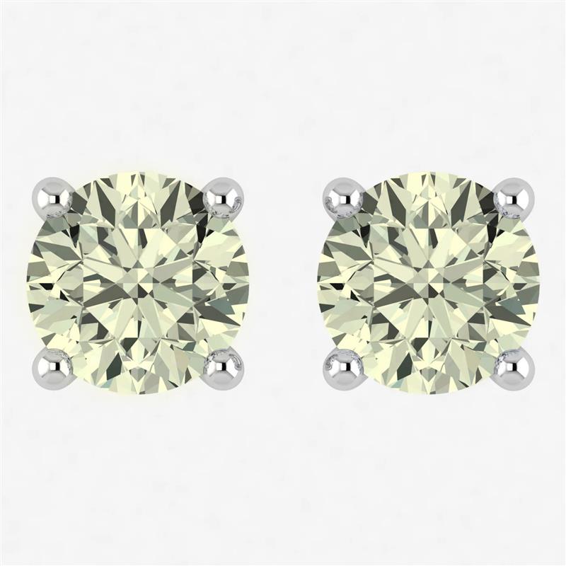 IGI 1 CT Yellow Lab Grown Diamond Earrings 14k Gold