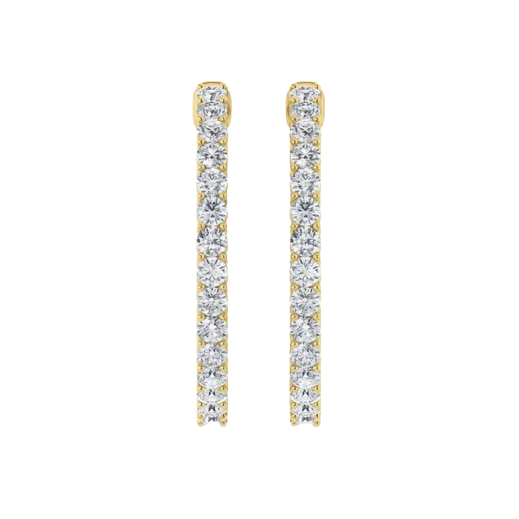 Lab Grown Diamond Inside Out Hoop Earrings in 925 Silver (1.00ct-2.00ct)