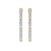 Lab Grown Diamond Inside Out Hoop Earrings in 925 Silver (1.00ct-2.00ct)