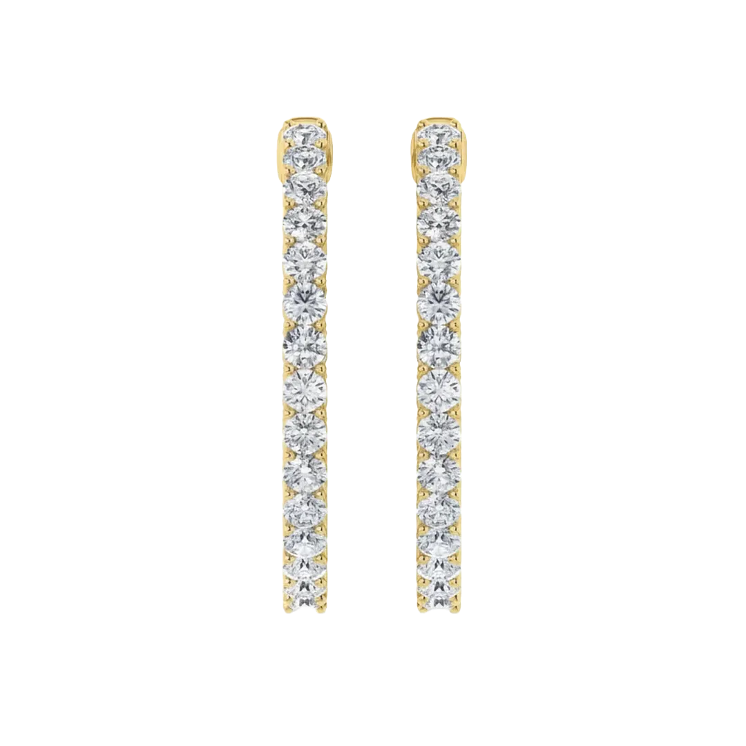 Lab Grown Diamond Inside Out Hoop Earrings in 925 Silver (1.00ct-2.00ct)