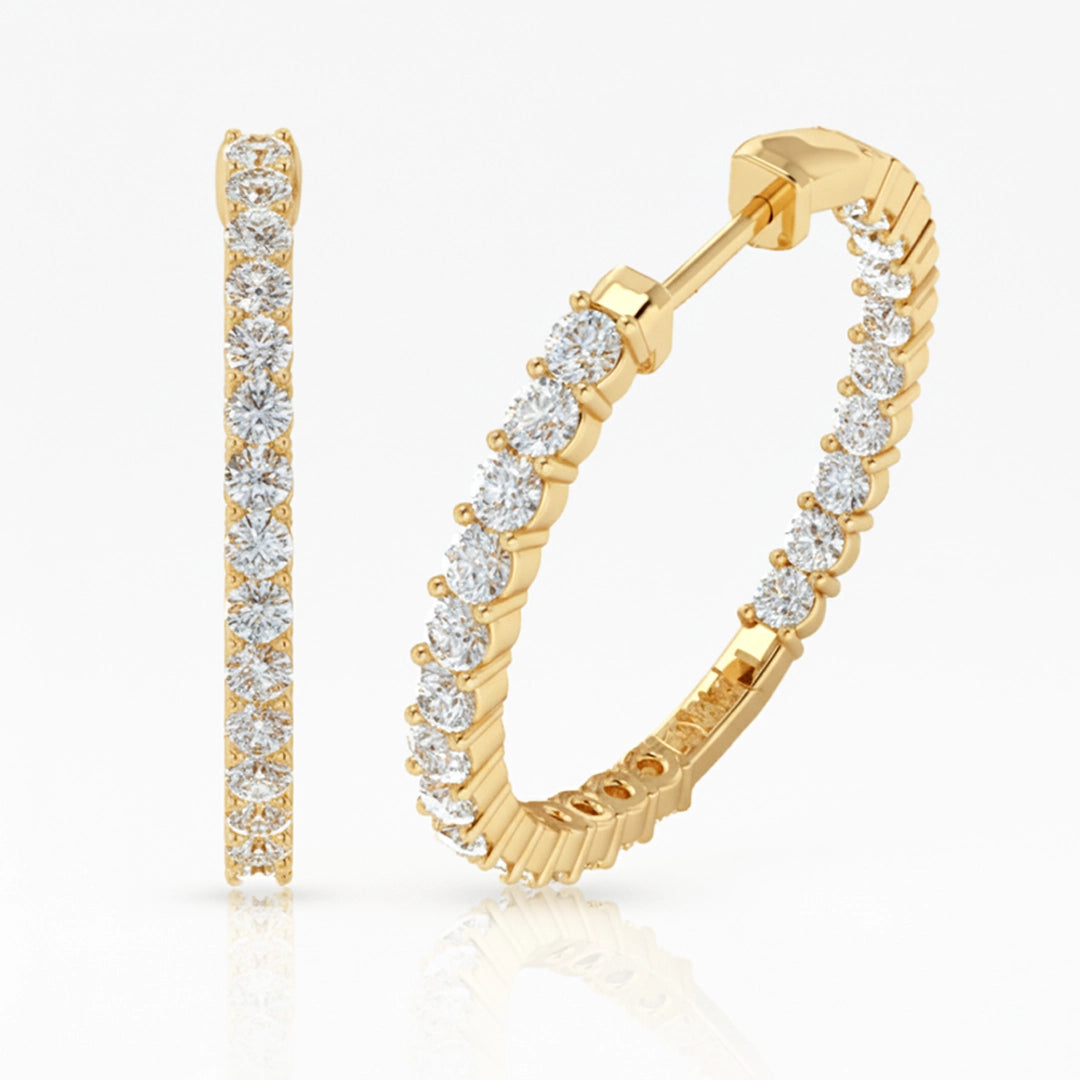 Lab Grown Diamond Inside Out Hoop Earrings (0.50ct-2.00ct)