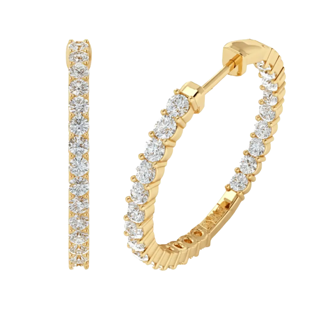 Lab Grown Diamond Inside Out Hoop Earrings (0.50ct-2.00ct)
