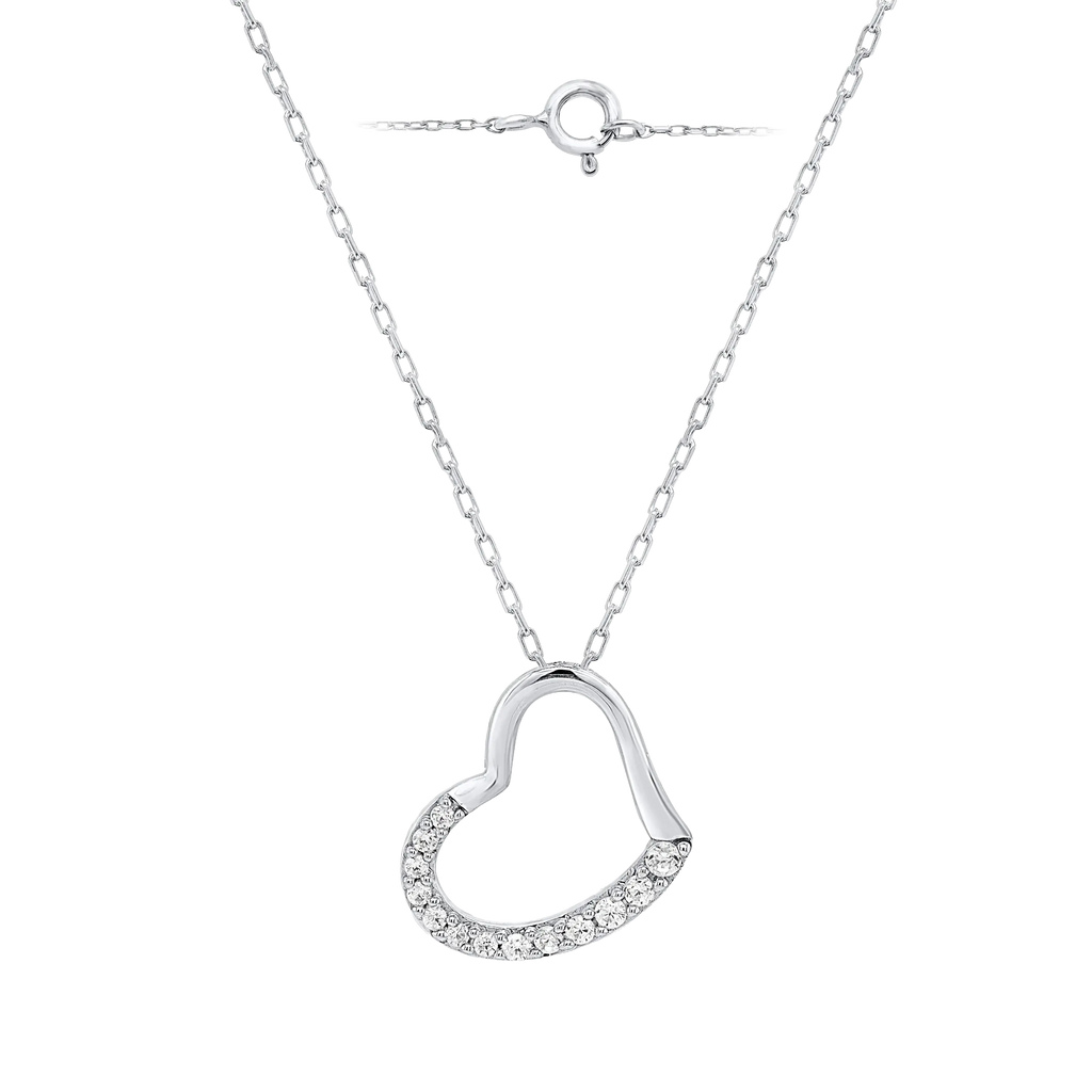 Amor eterno: colgante de 20 pulgadas con forma de corazón de diamante cultivado en laboratorio de 0,10 ct