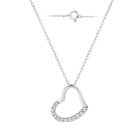 Amor eterno: colgante de 20 pulgadas con forma de corazón de diamante cultivado en laboratorio de 0,10 ct