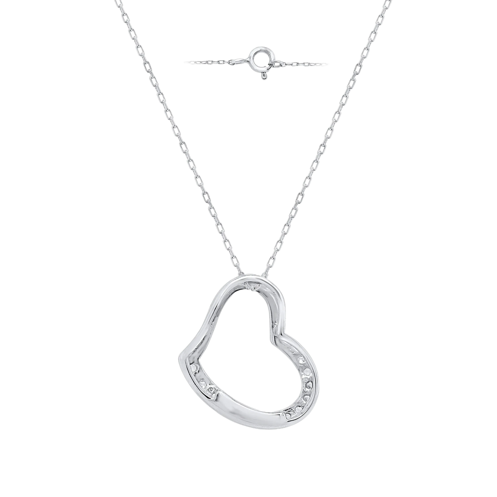 Amor eterno: colgante de 20 pulgadas con forma de corazón de diamante cultivado en laboratorio de 0,10 ct