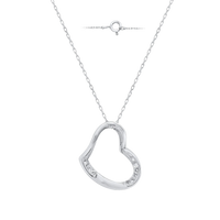 Amor eterno: colgante de 20 pulgadas con forma de corazón de diamante cultivado en laboratorio de 0,10 ct