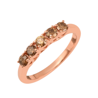 0.75ct Natural Champagne Diamond Band Ring