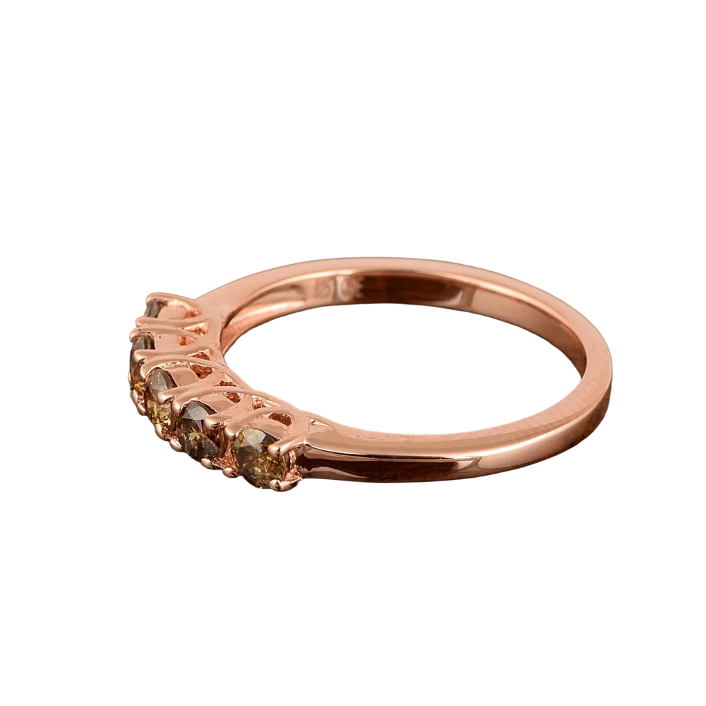 0.75ct Natural Champagne Diamond Band Ring