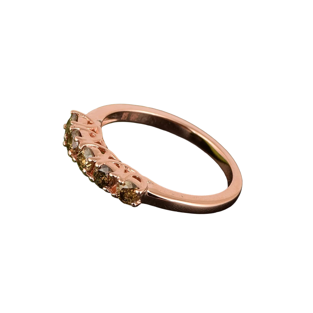 0.75ct Natural Champagne Diamond Band Ring