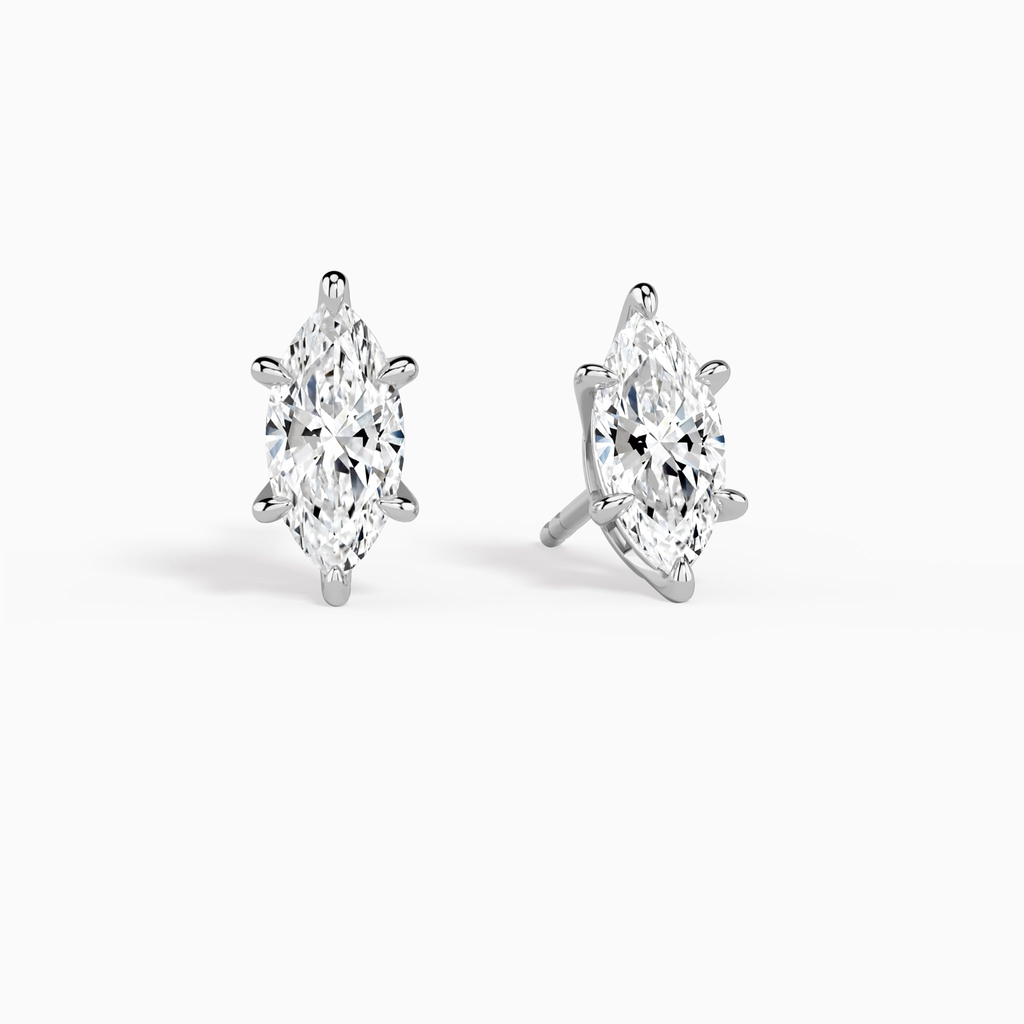 IGI Certified 4 Carat Marquise Lab Grown Diamond Stud Earrings