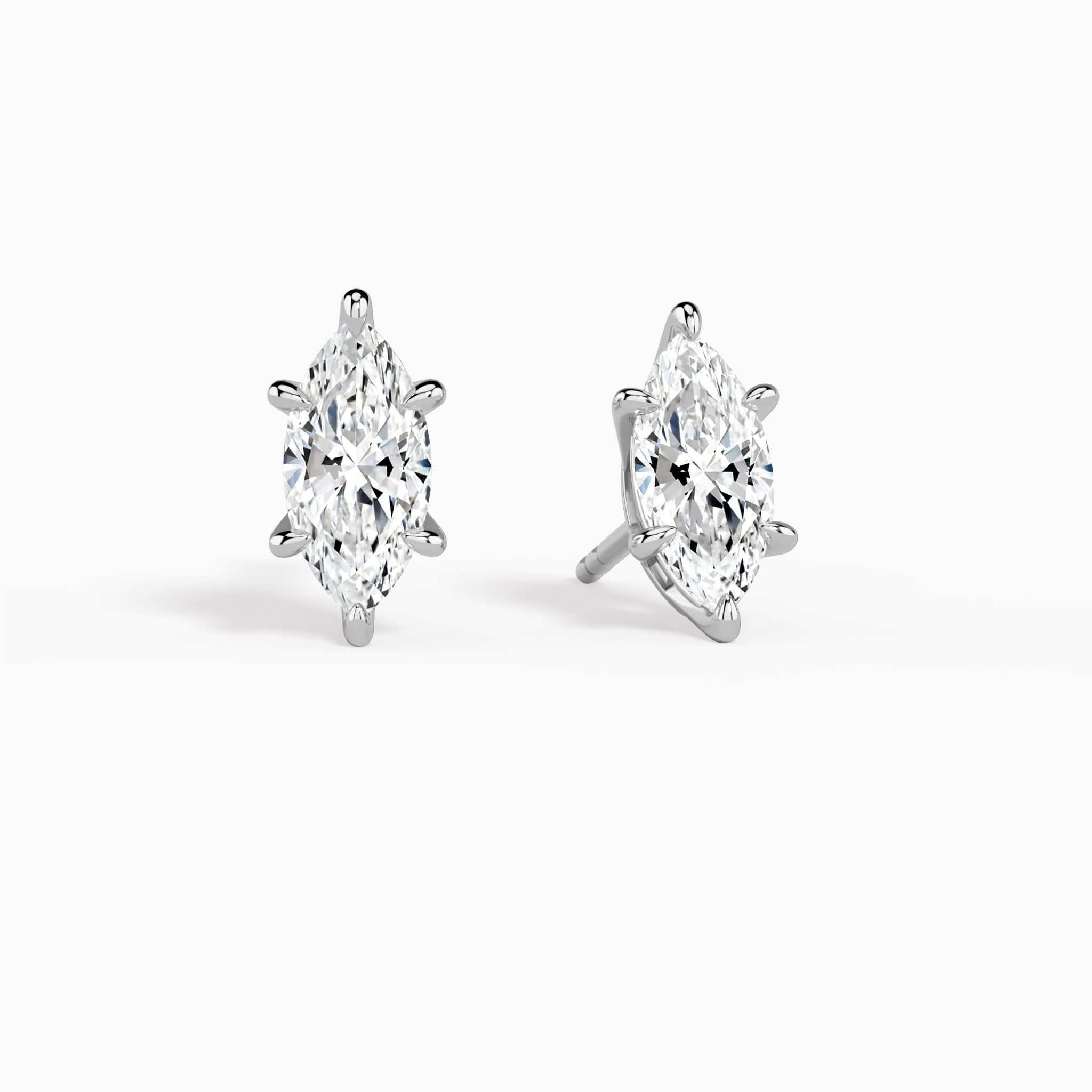 IGI Certified 4 Carat Marquise Lab Grown Diamond Stud Earrings