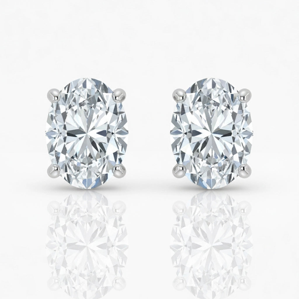 Lab Grown Diamond Elegant Oval Studs (1ct-2.00ct)