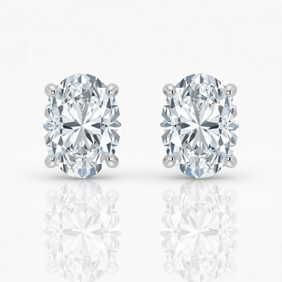 Lab Grown Diamond Elegant Oval Studs (1ct-2.00ct)