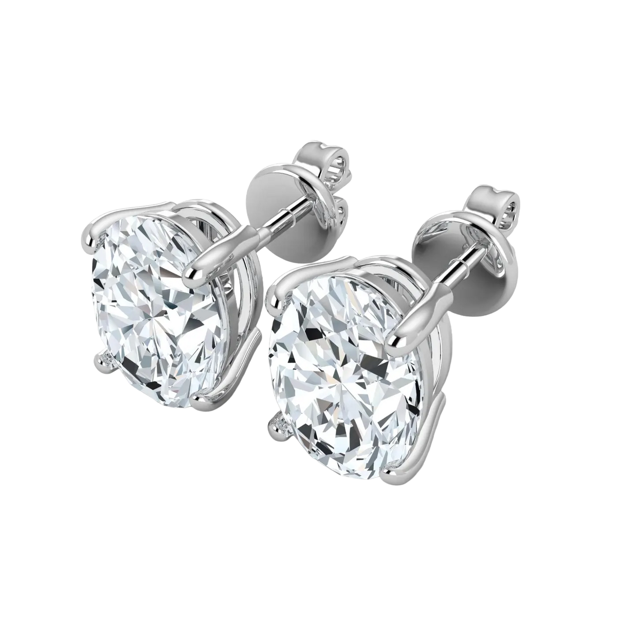 Lab Grown Diamond Elegant Oval Studs (1ct-2.00ct)