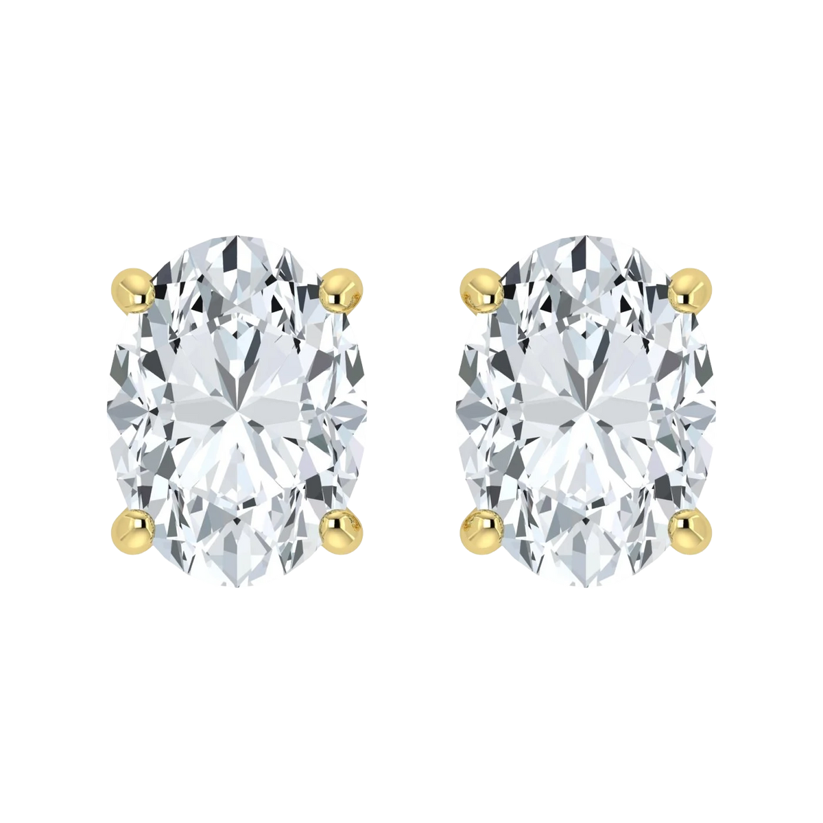 Lab Grown Diamond Elegant Oval Studs (1ct-2.00ct)